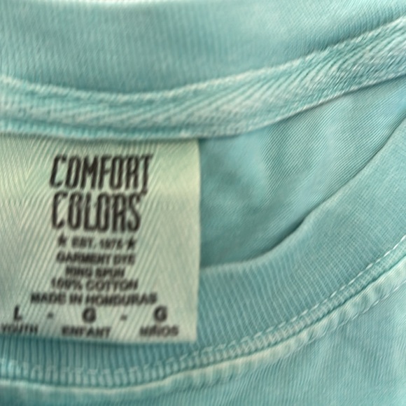 Comfort Colors Texas Tee - size L (youth) - color: turquoise - Picture 3 of 3